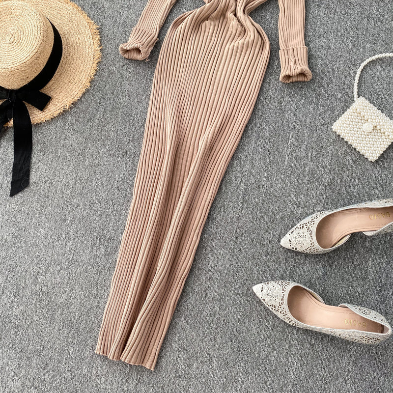 Vestido Longo Manga Longa Decote V Helena