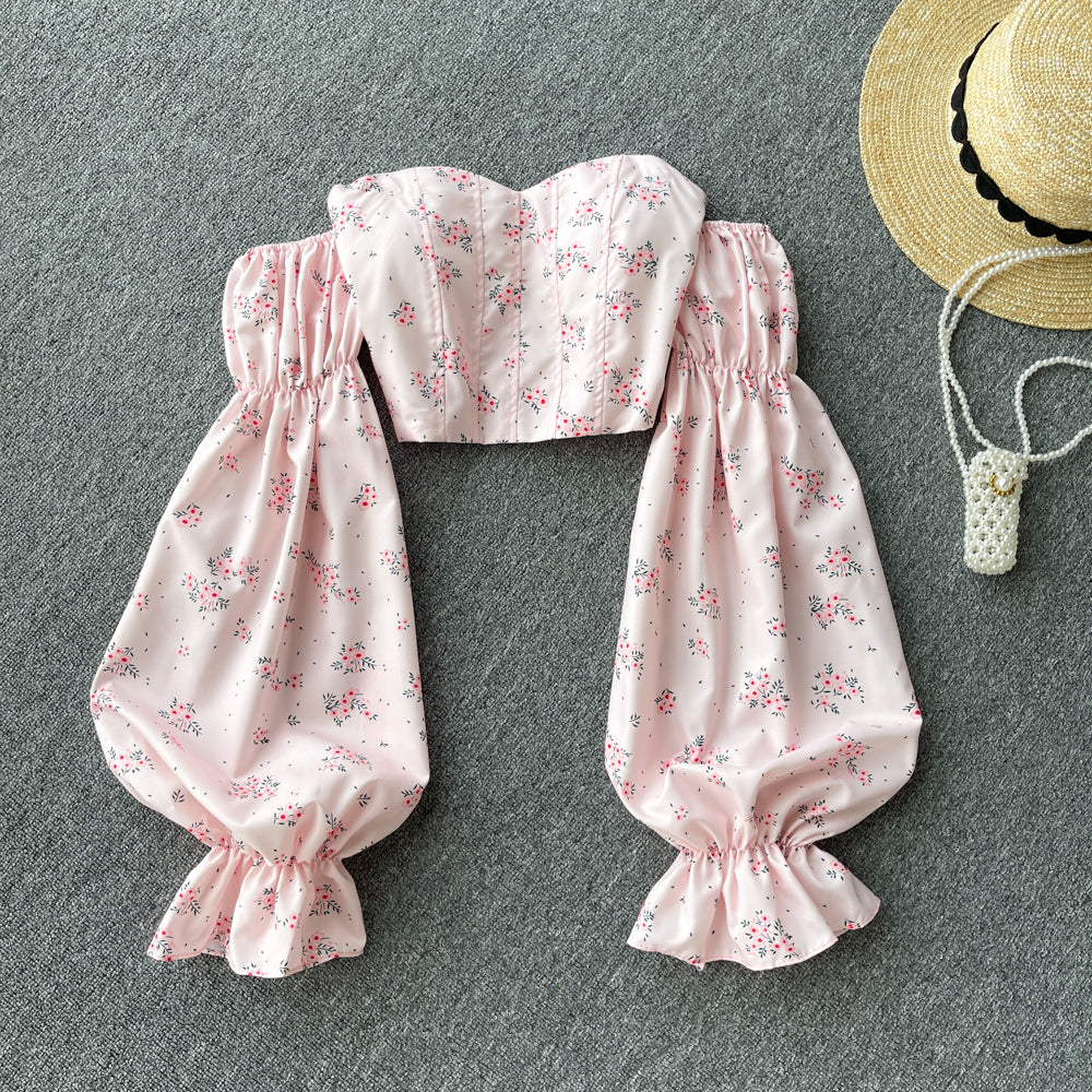 Cropped Manga Longa Ombro Exposto Aurora