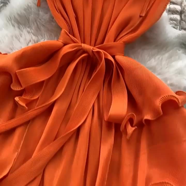 Vestido Longo Sem Manga Babado Solto Aurora