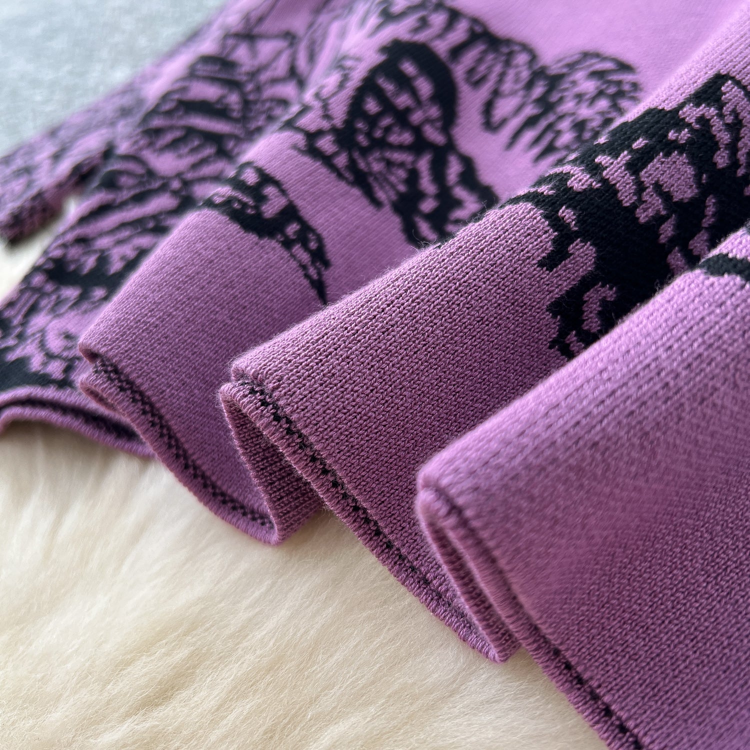 Conjunto Cardigã Jacquard Manga Longa Calça Bianca