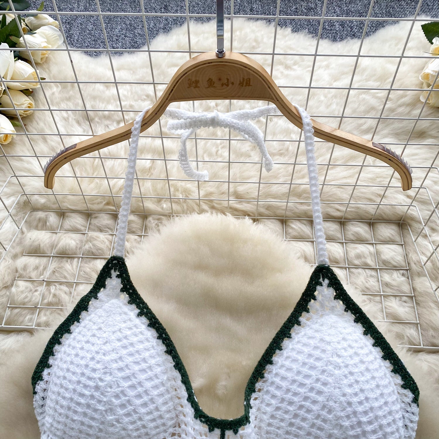 Conjunto Cropped com Franjas Short Tricot Bianca