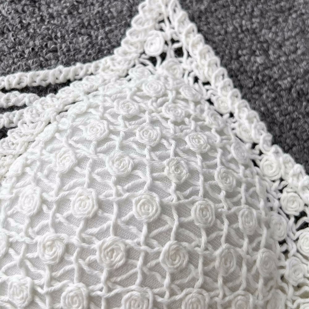 Conjunto Cropped Renda Crochê Short Ibiza