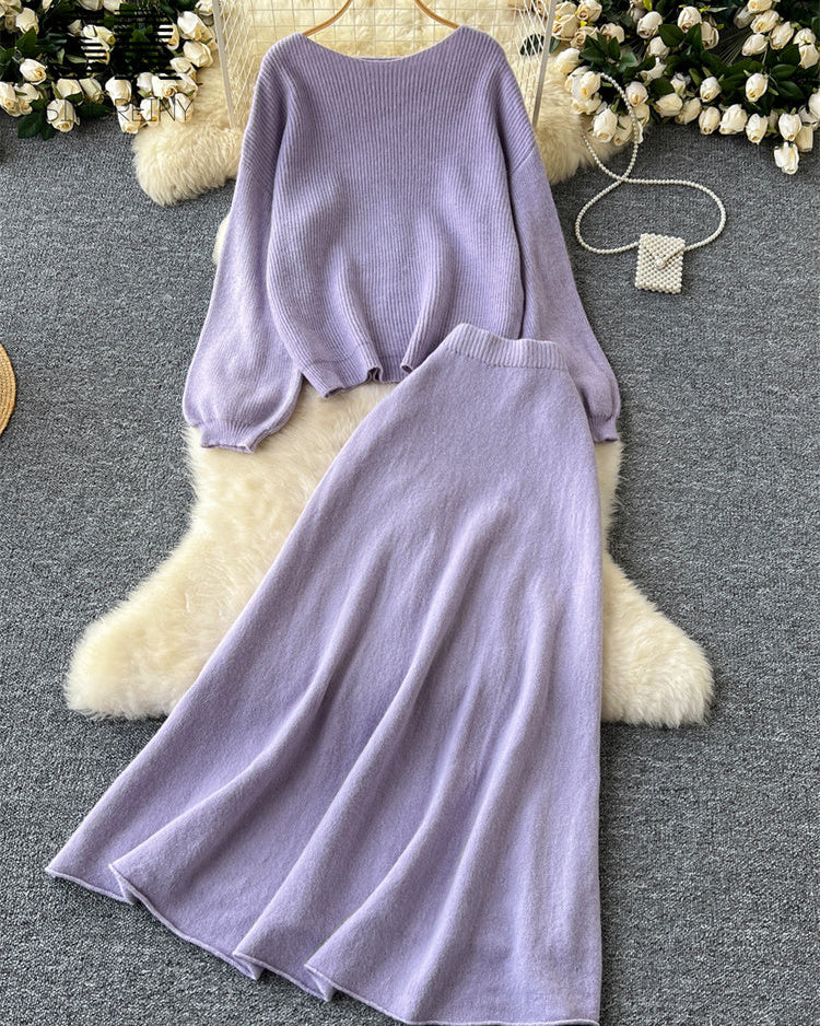 Conjunto Blusa Manga Longa Saia Longa Íris