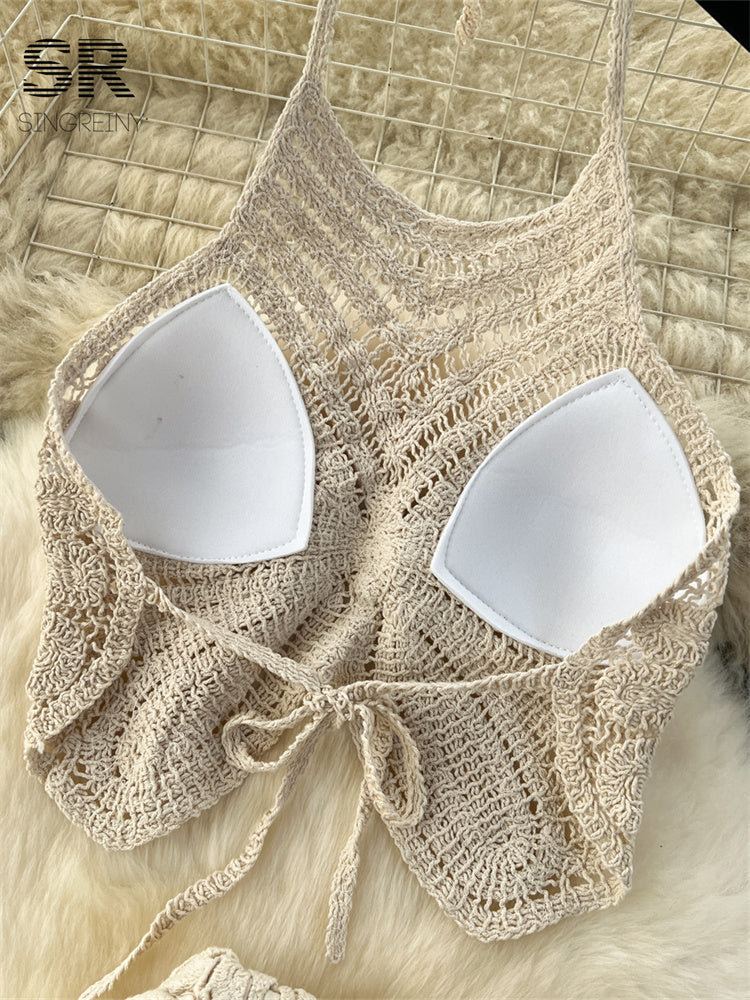 Conjunto Cropped Tricot Saia Longo Serena