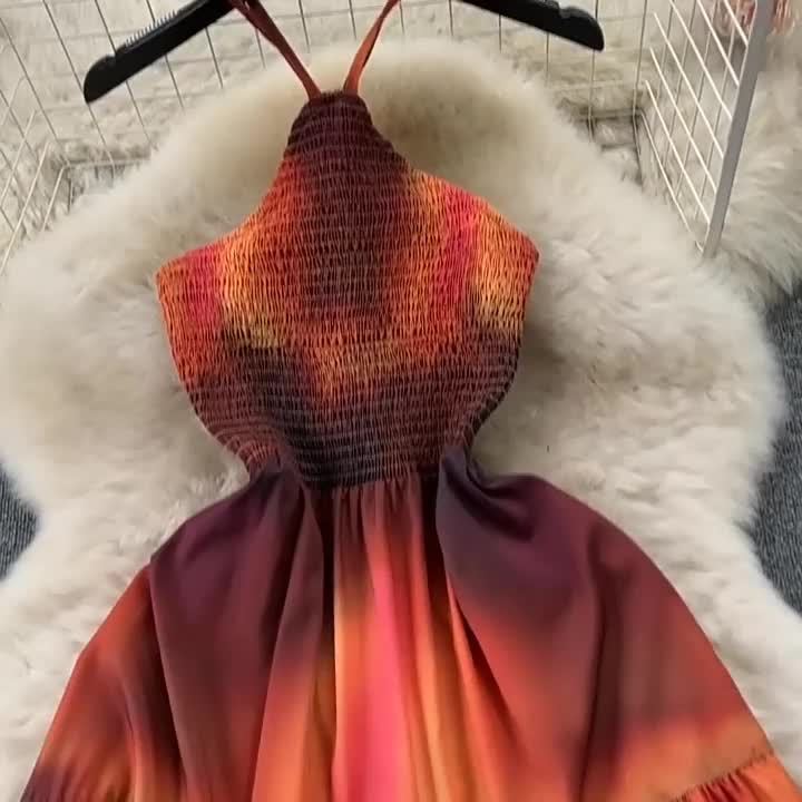 Vestido Longo Decote Halter Babado Costa Aberta Valentina