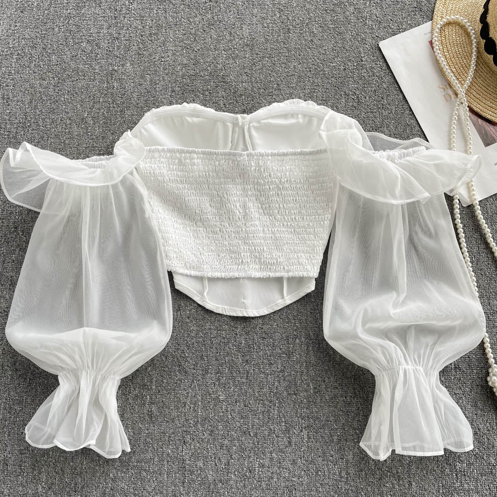 Cropped Ombro A Ombro Manga Longa Elisa