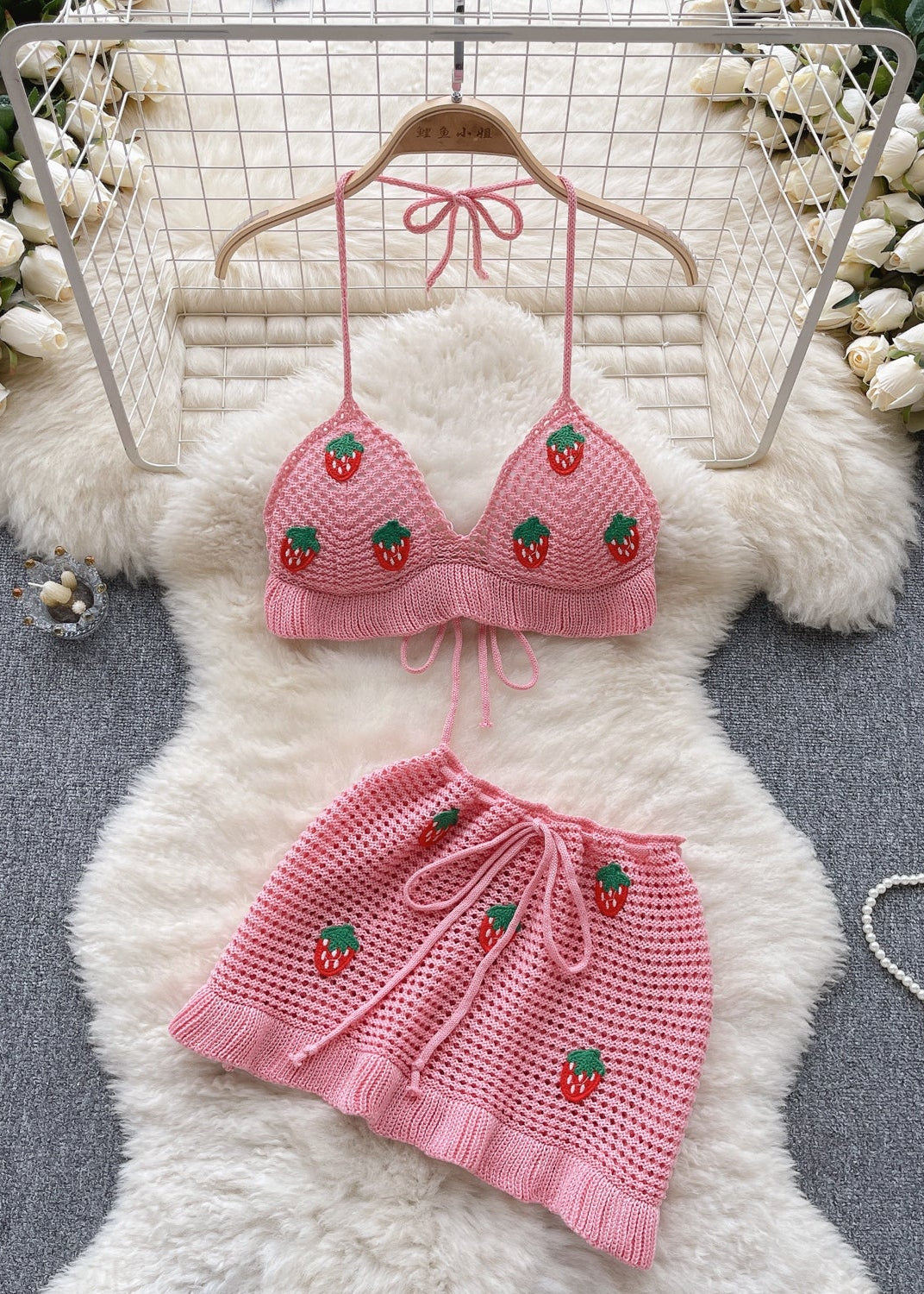 Conjunto Tricot Cropped Amarração Saia Lara