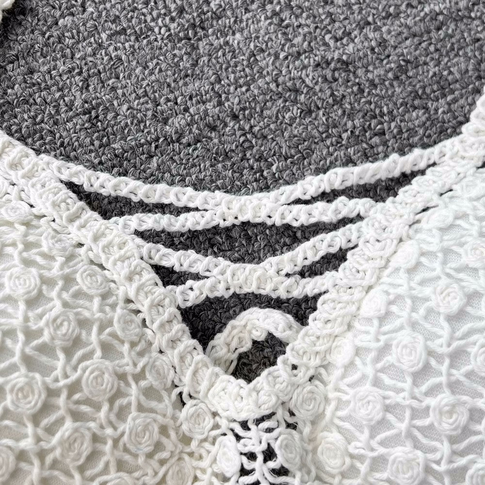 Conjunto Cropped Renda Crochê Short Ibiza