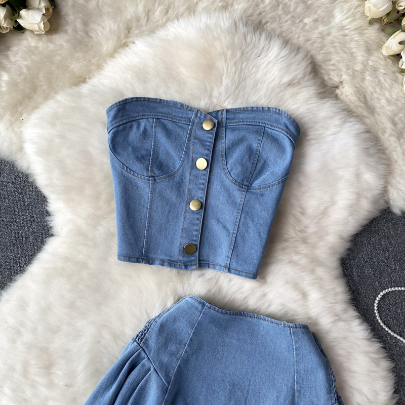 Conjunto Top Tomara Que Caia Saia Curta Elisa