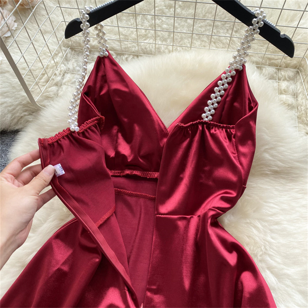 Vestido Curto Decote V Alça Fina Fluido Valéria