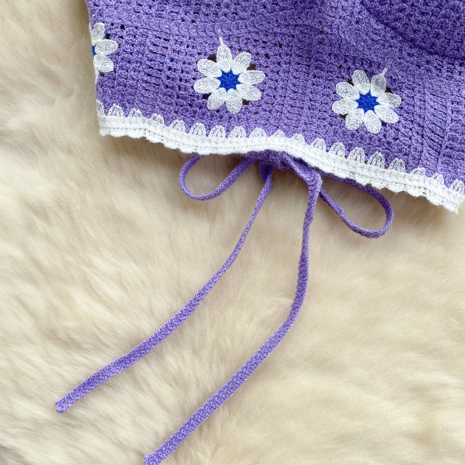 Top Tricô Floral Alça Fina Aurora