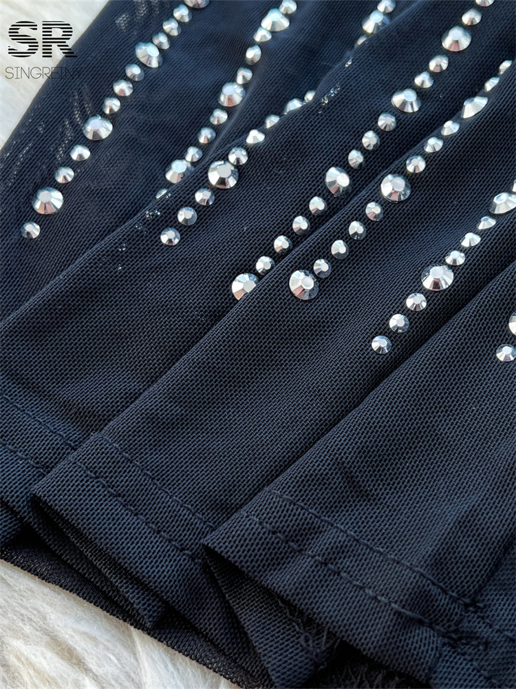 Vestido Longo Alça Fina Pérola Chloe