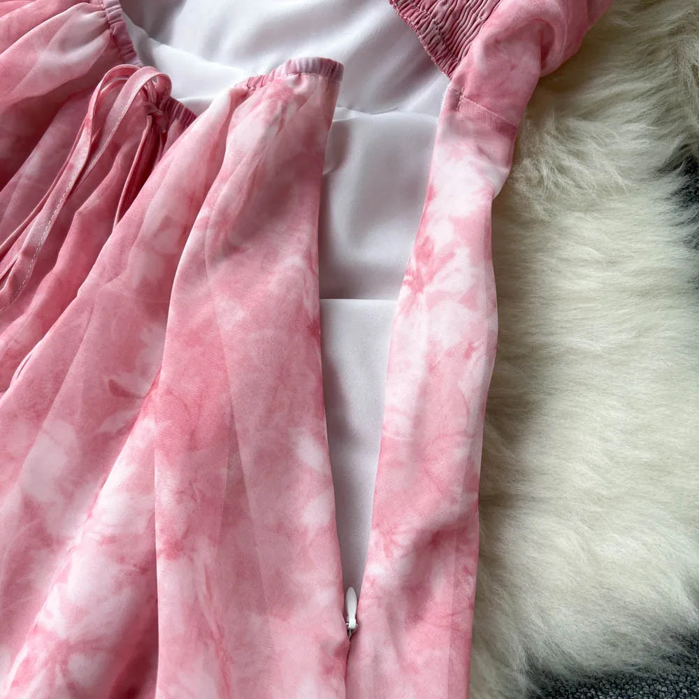 Vestido Longo Alça Fina Estampa Floral Fluido Thuane