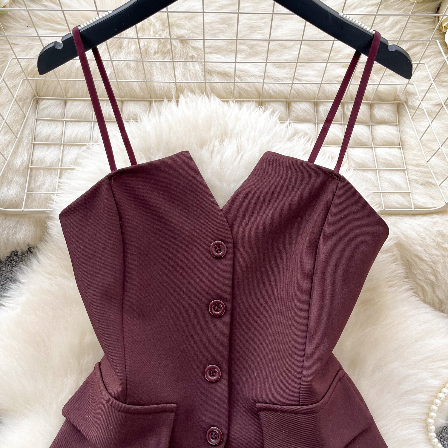 Cropped Estruturado Alça Fina Abotoamento Elisa