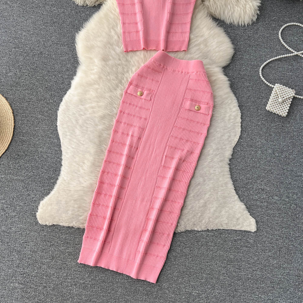 Conjunto Duas Peças Sem Manga Saia Midi Valentina