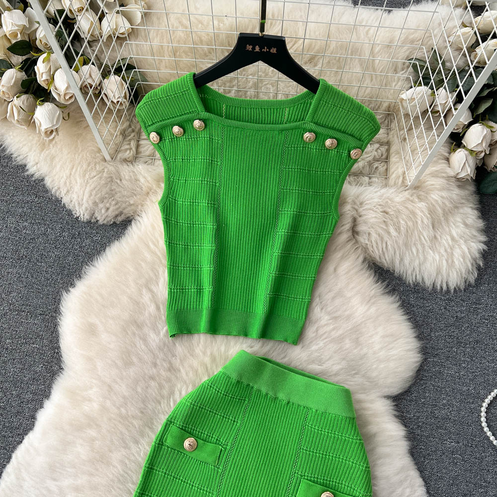 Conjunto Duas Peças Sem Manga Saia Midi Valentina