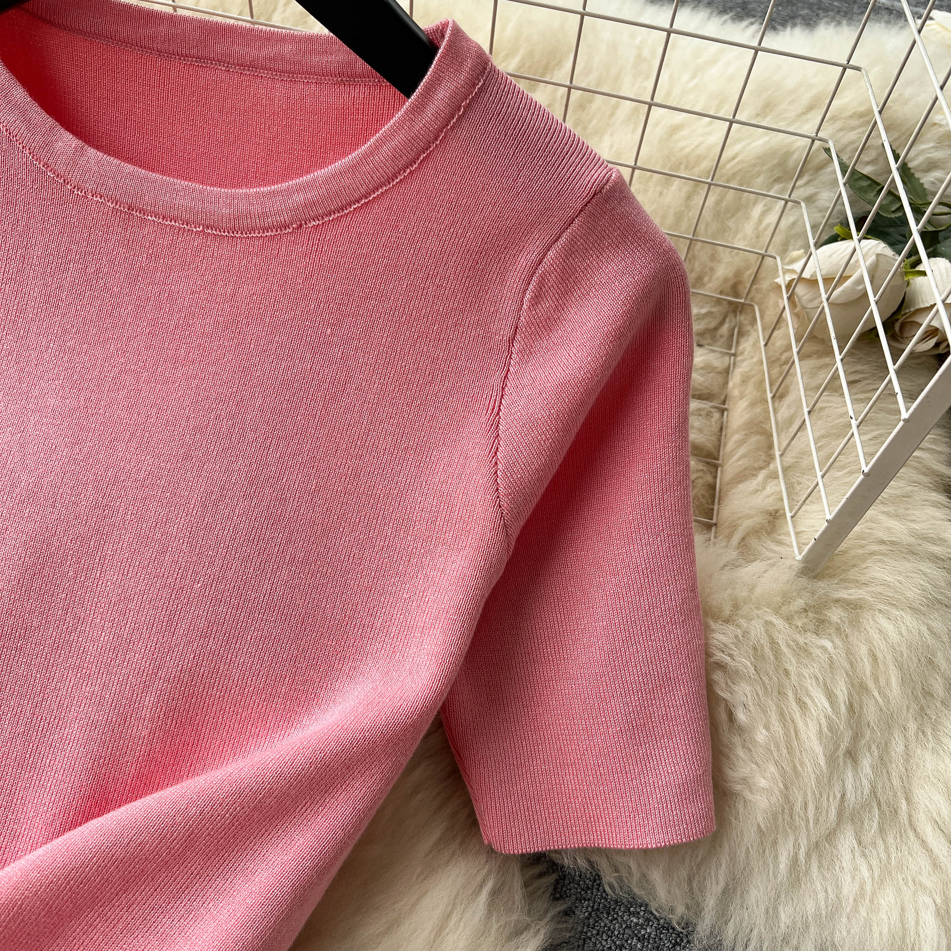 Conjunto Cropped Manga Curta Saia Midi Luna