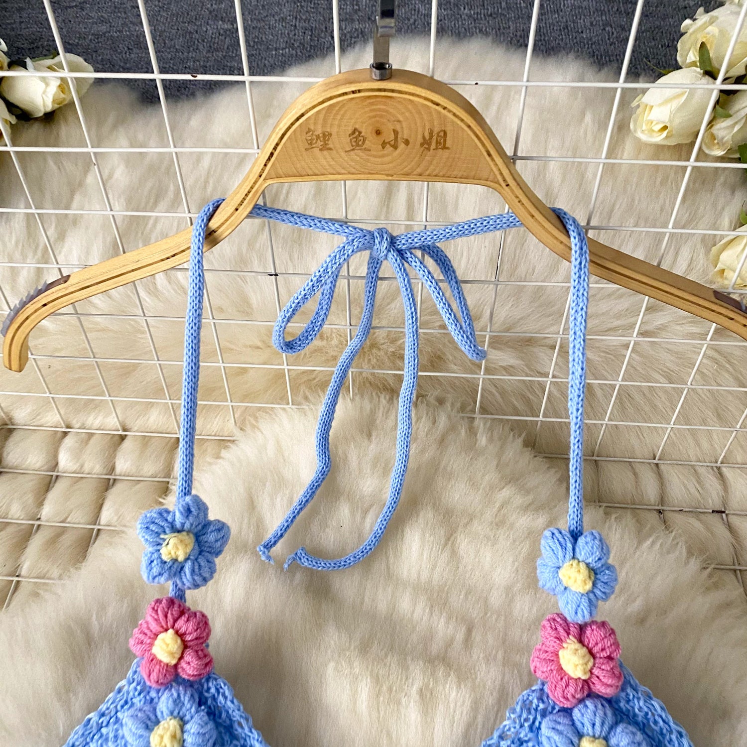 Conjunto Cropped Alça Fina Amarracao Short Tricot Kerolyn