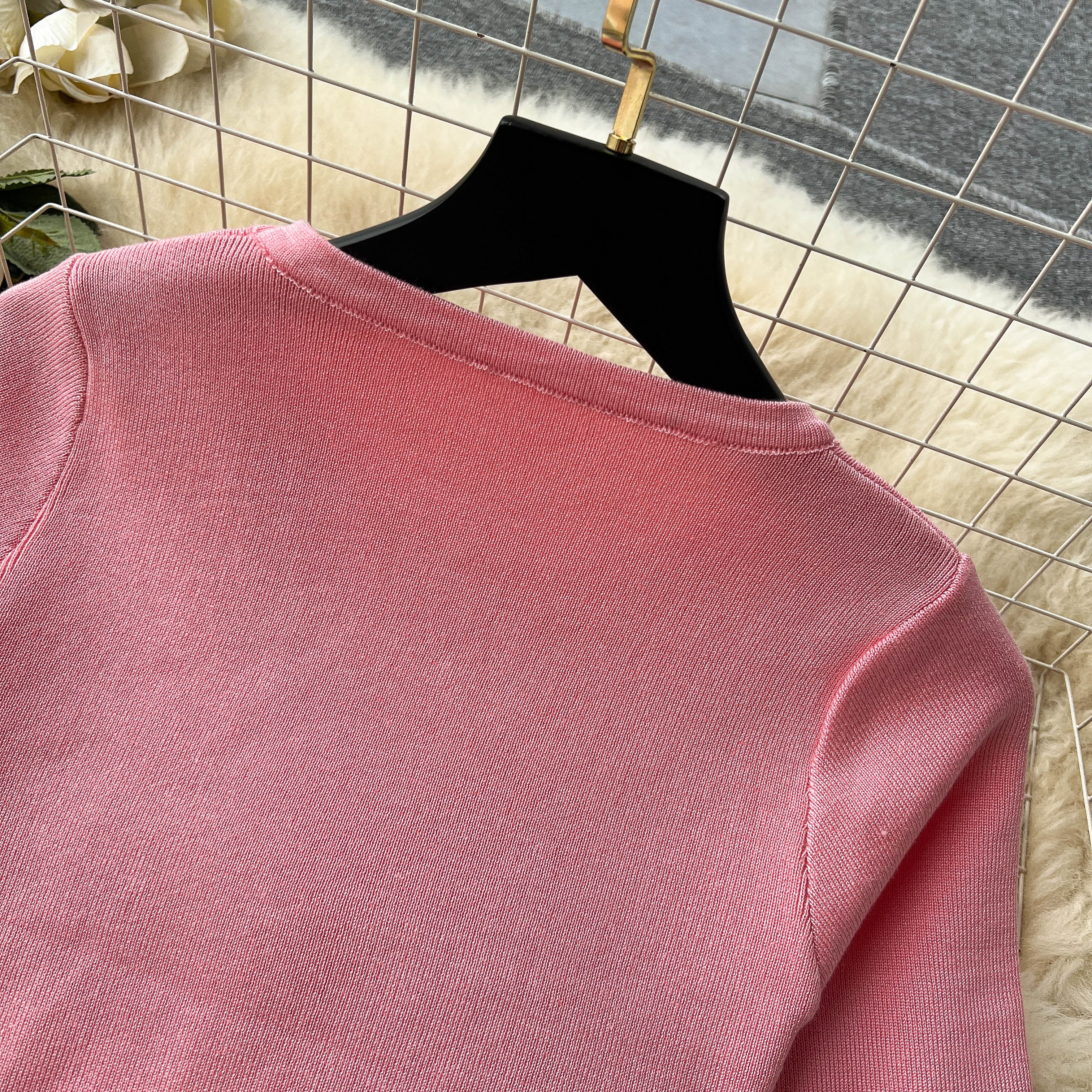 Conjunto Cropped Manga Curta Saia Midi Luna