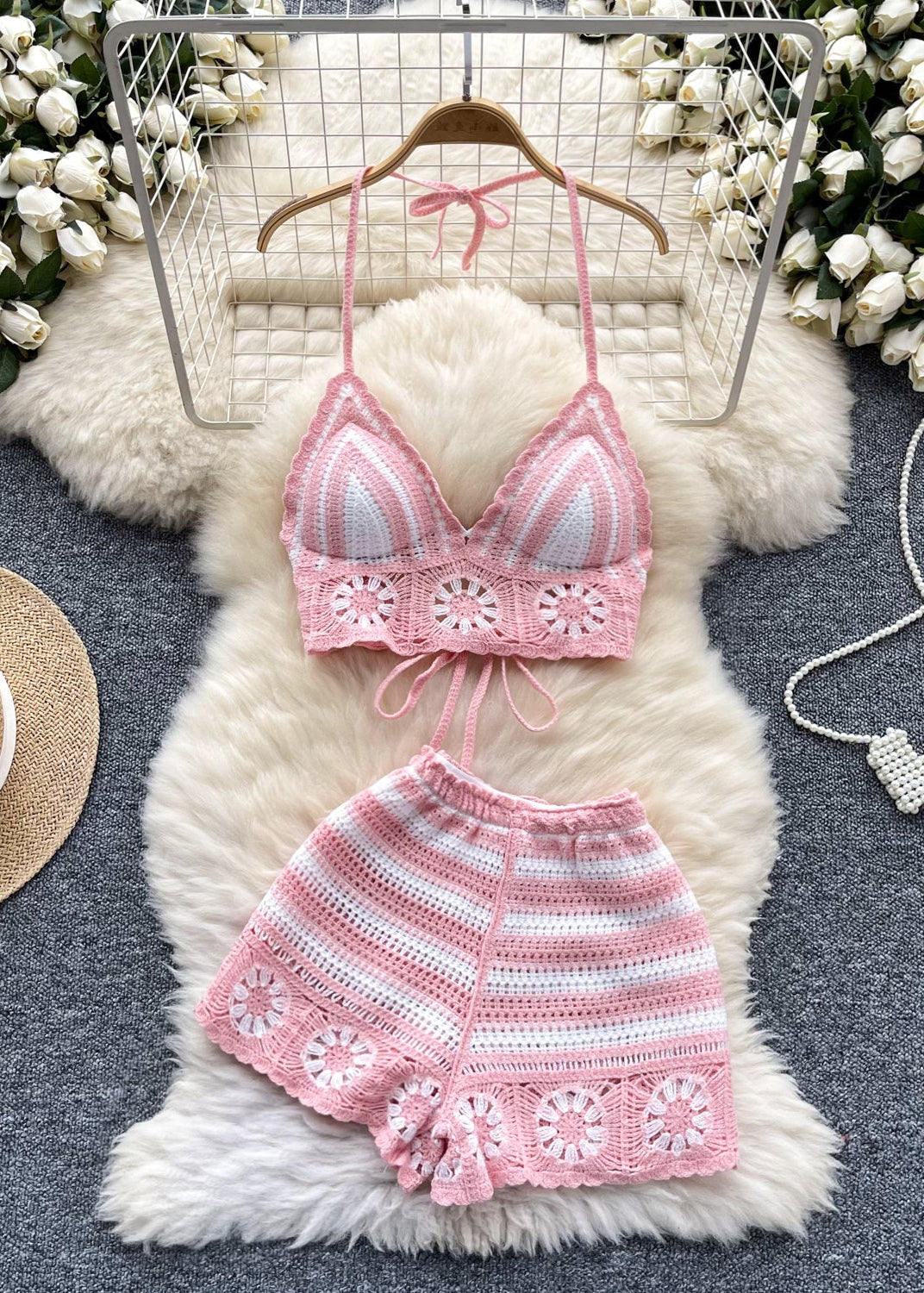 Conjunto Tricô Top de Alças Short Isabela