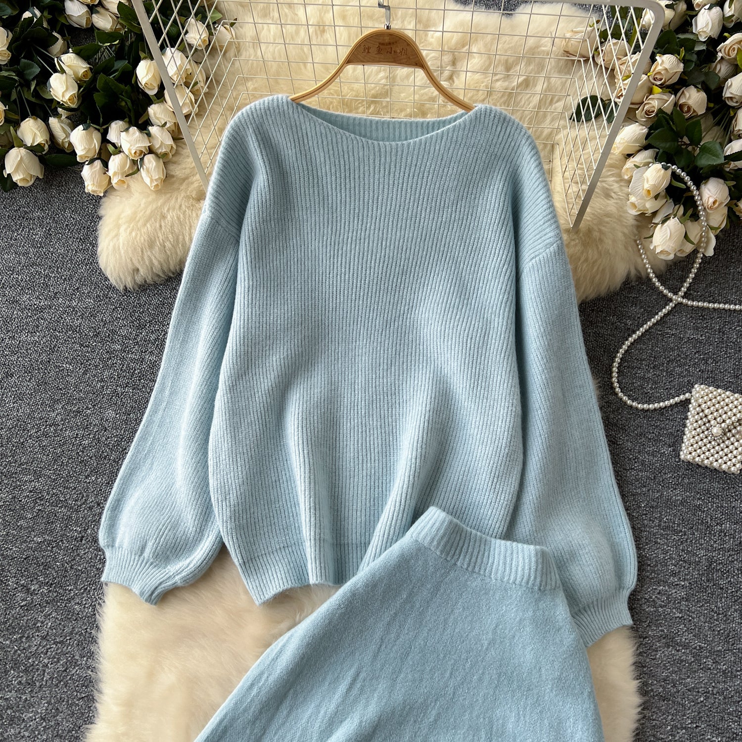 Conjunto Blusa Manga Longa Saia Longa Íris