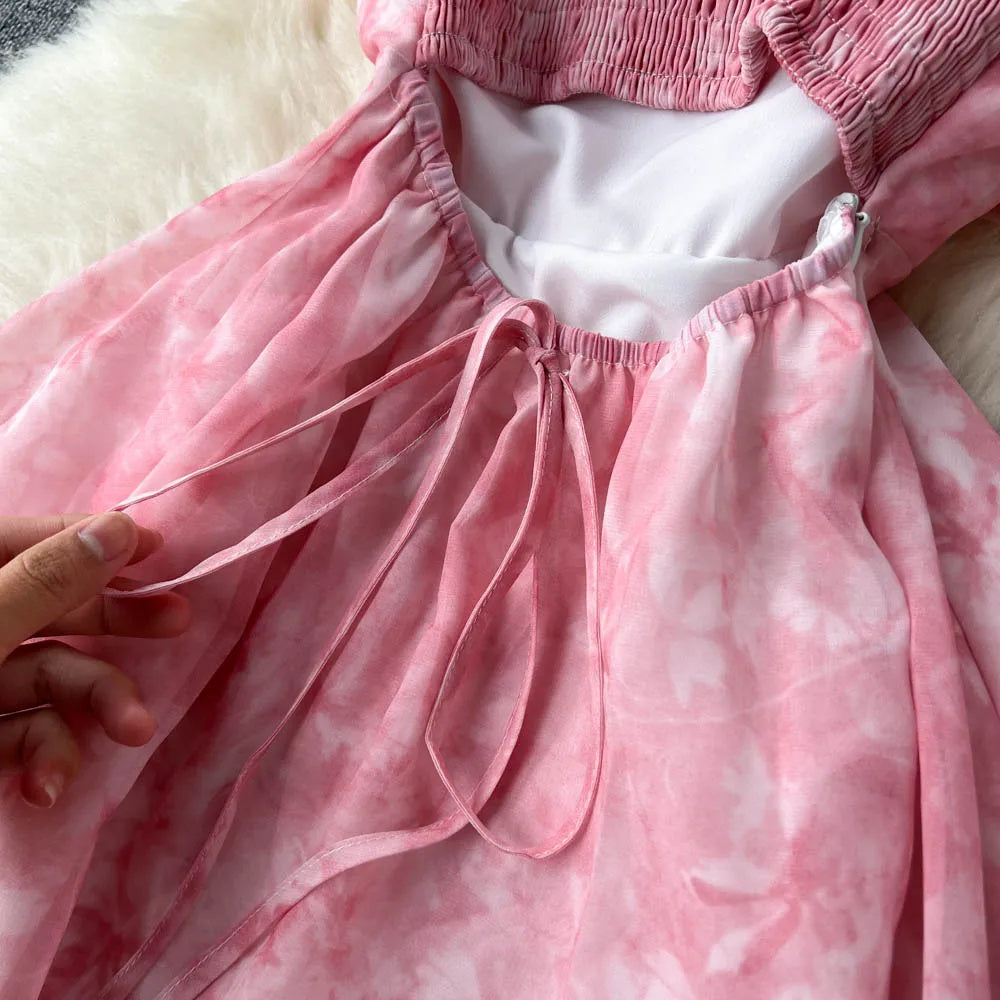 Vestido Longo Alça Fina Estampa Floral Fluido Thuane