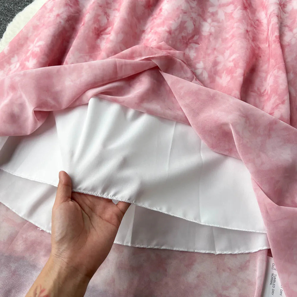 Vestido Longo Alça Fina Estampa Floral Fluido Thuane