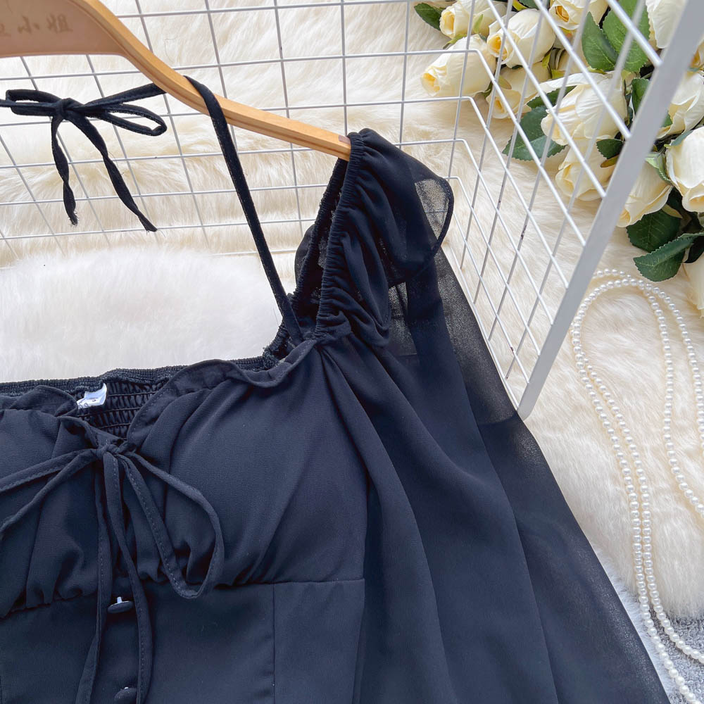 Cropped Manga Flare Decote Halter Valentina