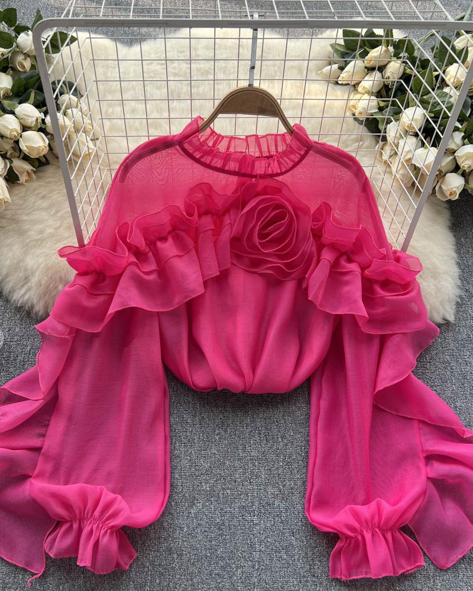 Blusa Manga Bufante Babado Bianca