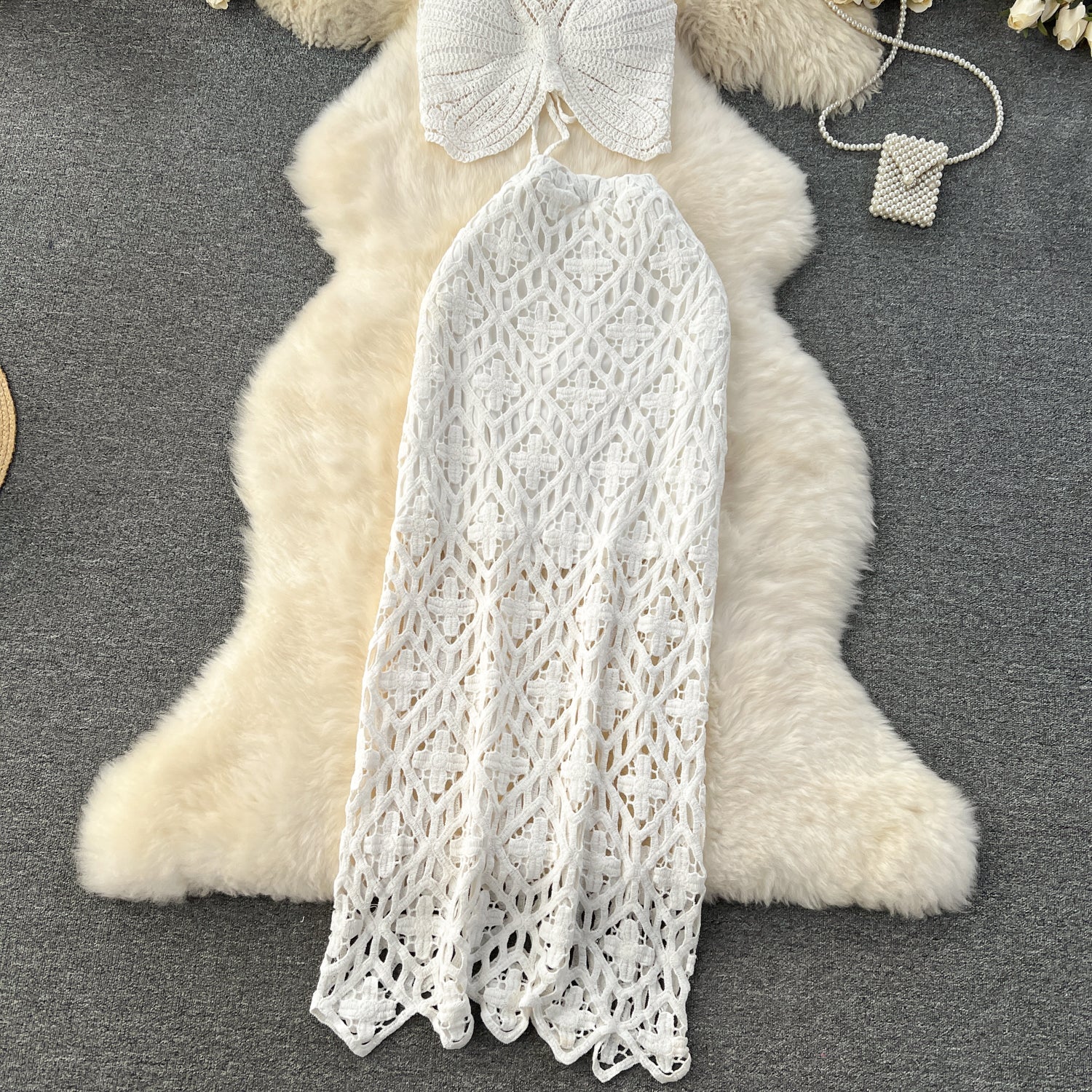 Conjunto Cropped Tricot Saia Longo Serena