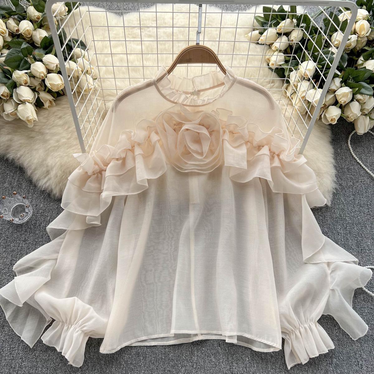 Blusa Manga Bufante Babado Bianca