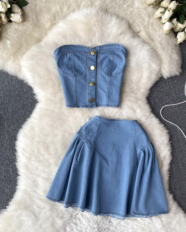 Conjunto Top Tomara Que Caia Saia Curta Elisa