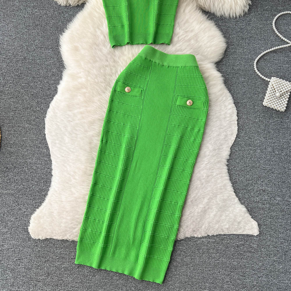 Conjunto Duas Peças Sem Manga Saia Midi Valentina