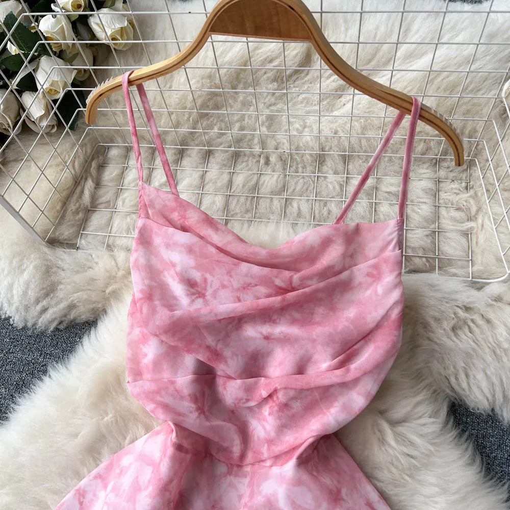 Vestido Longo Alça Fina Estampa Floral Fluido Thuane