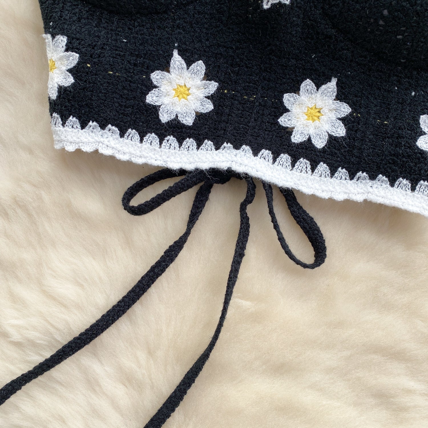 Top Tricô Floral Alça Fina Aurora