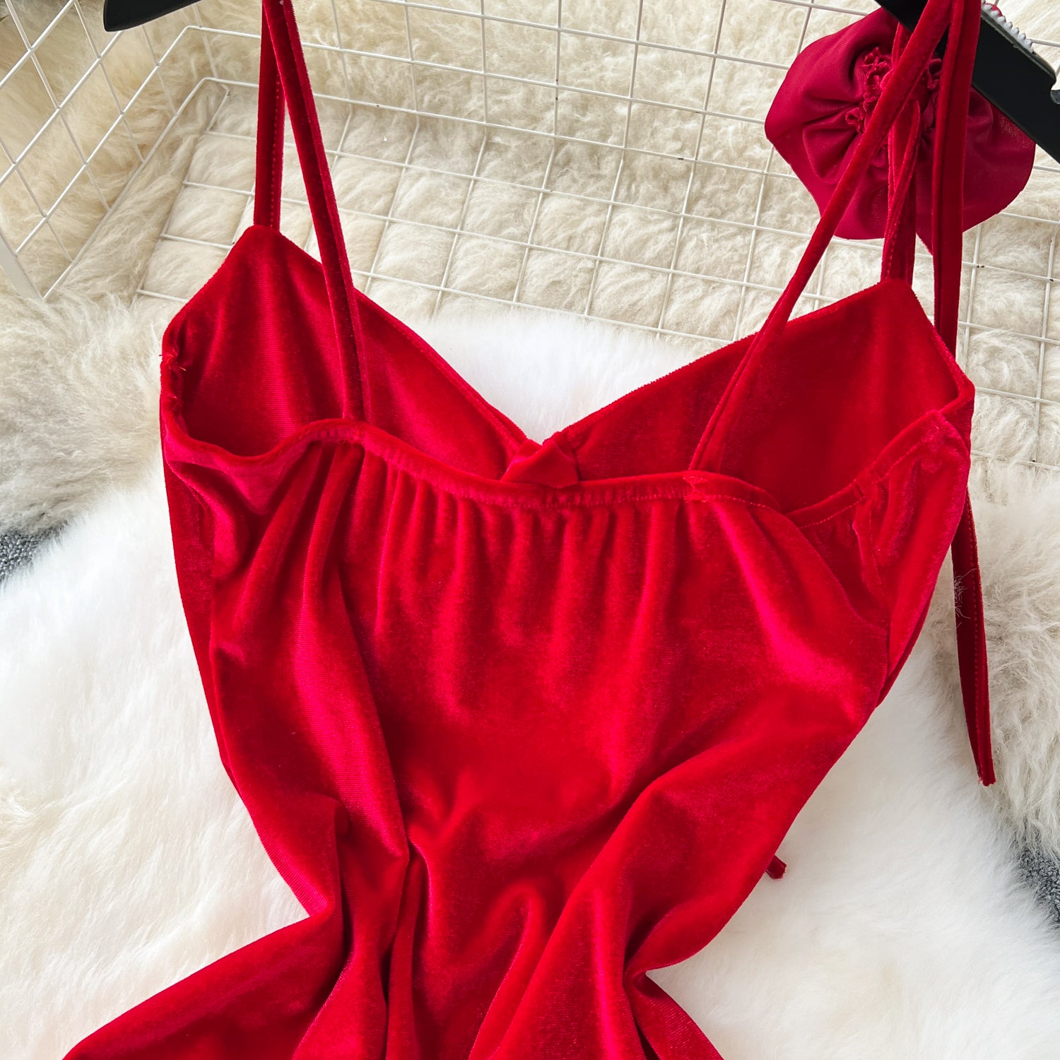 Vestido Longo Alça Fina Babado Fenda Valentina