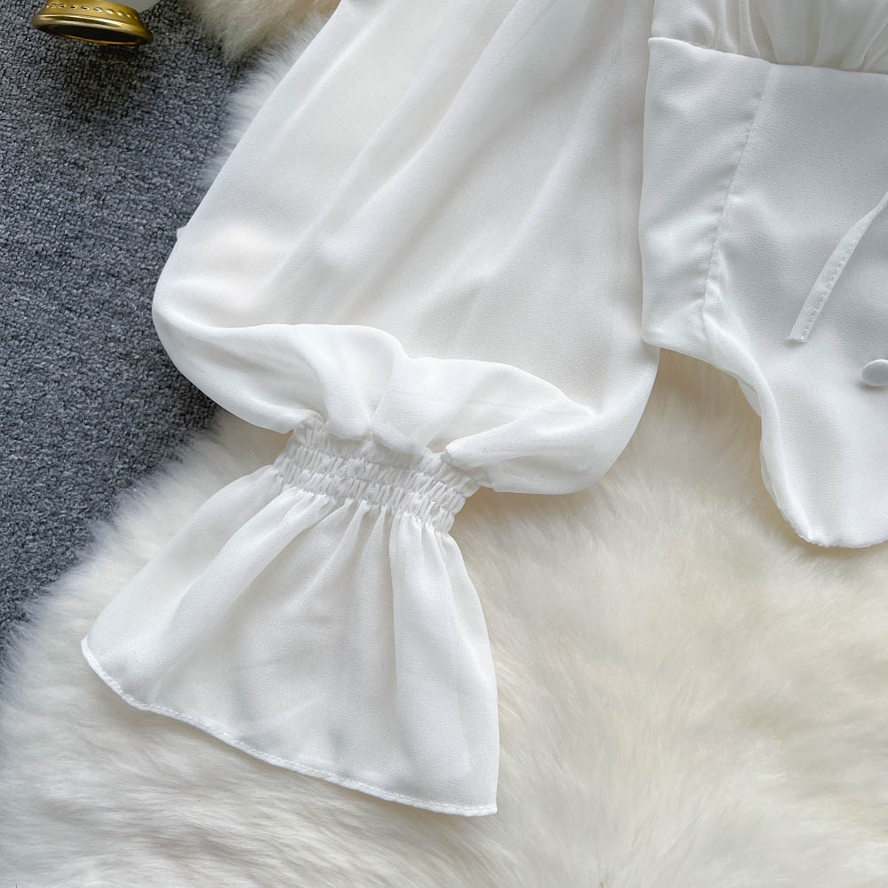 Cropped Manga Flare Decote Halter Valentina