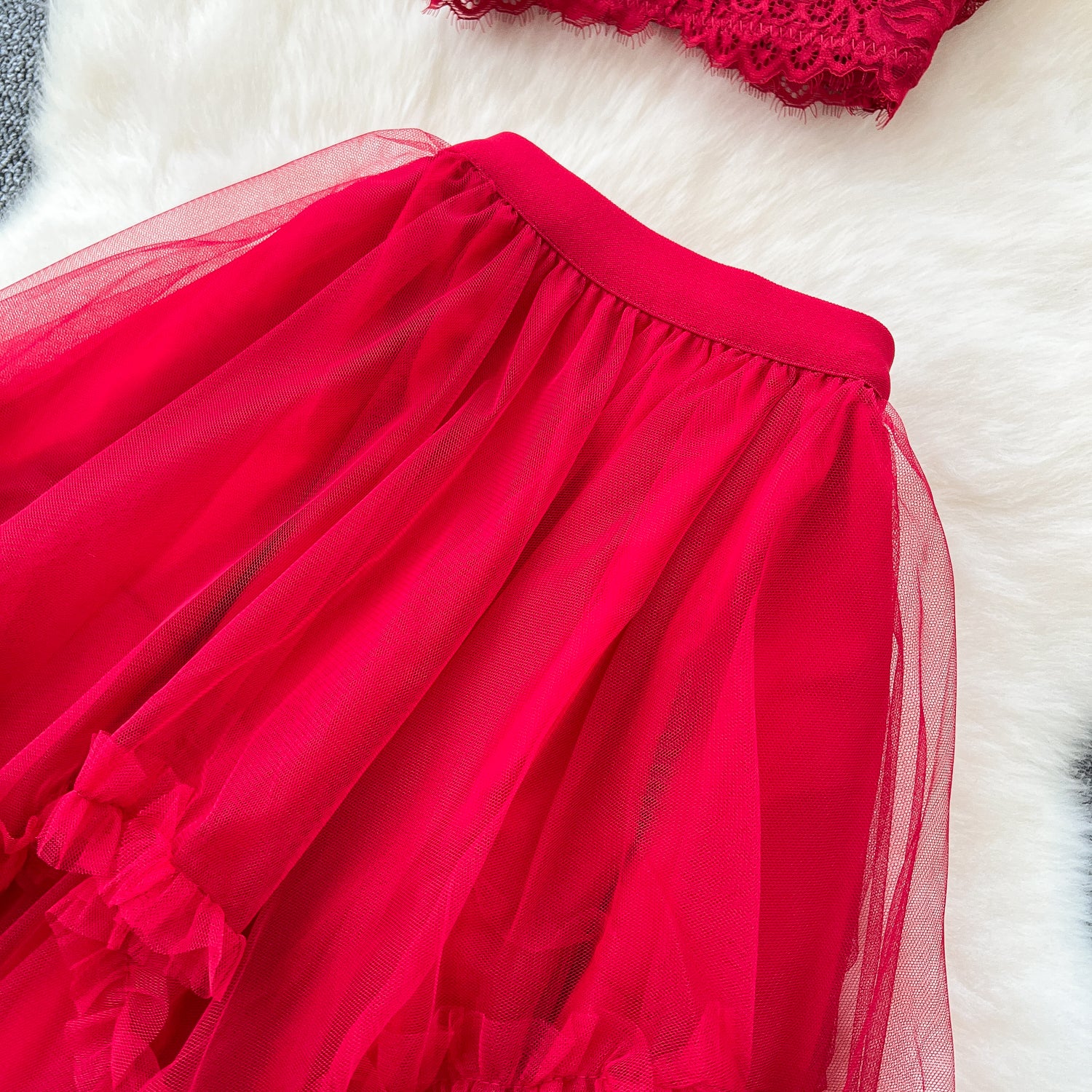 Conjunto Cropped Renda Alça Fina Saia Longa Chloe