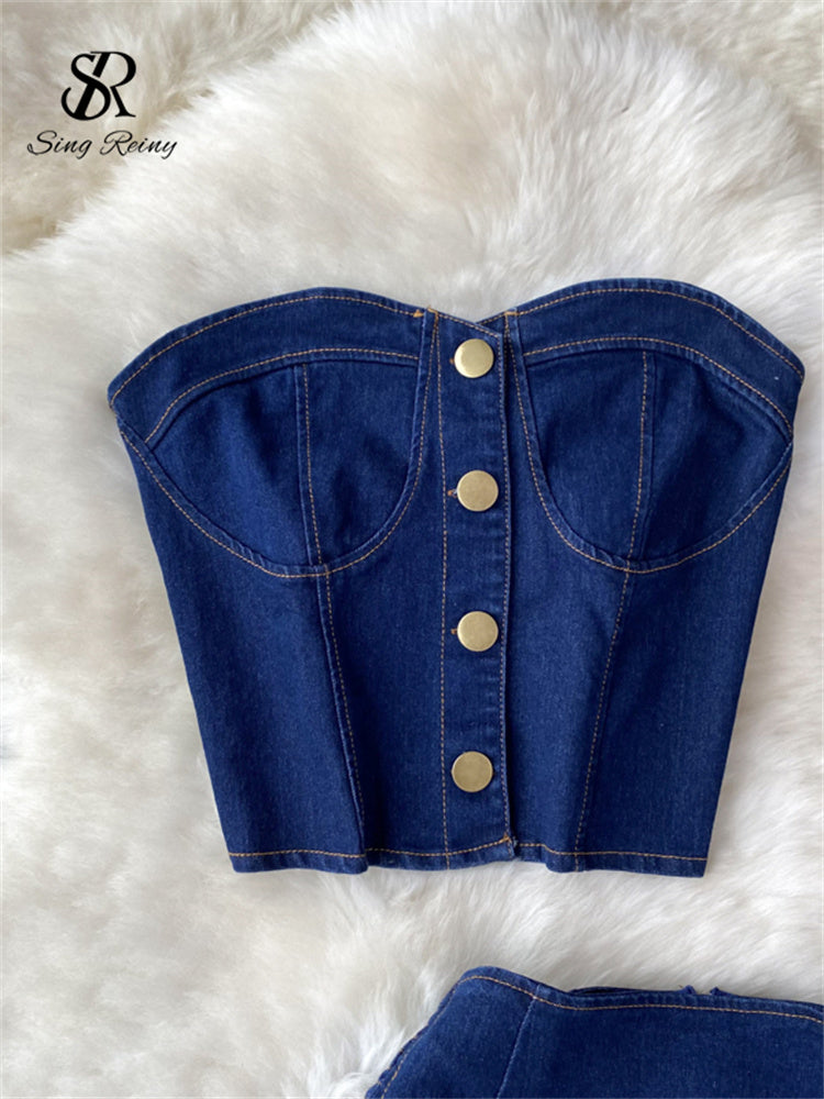 Conjunto Top Tomara Que Caia Saia Curta Elisa