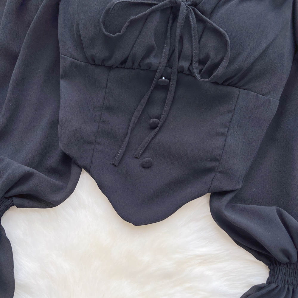 Cropped Manga Flare Decote Halter Valentina