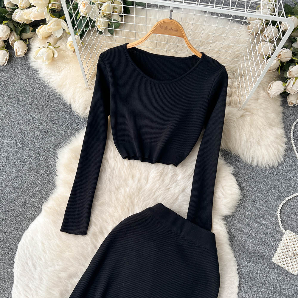 Conjunto Cropped Manga Longa Saia Longa Sofia