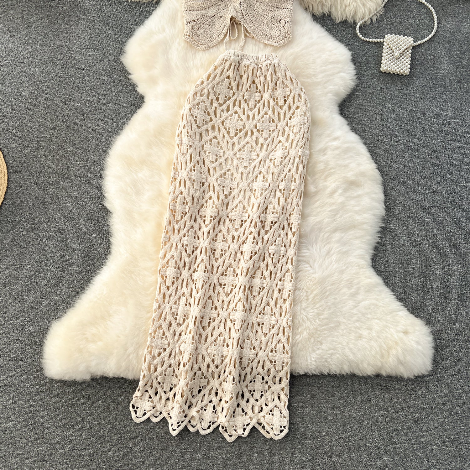 Conjunto Cropped Tricot Saia Longo Serena