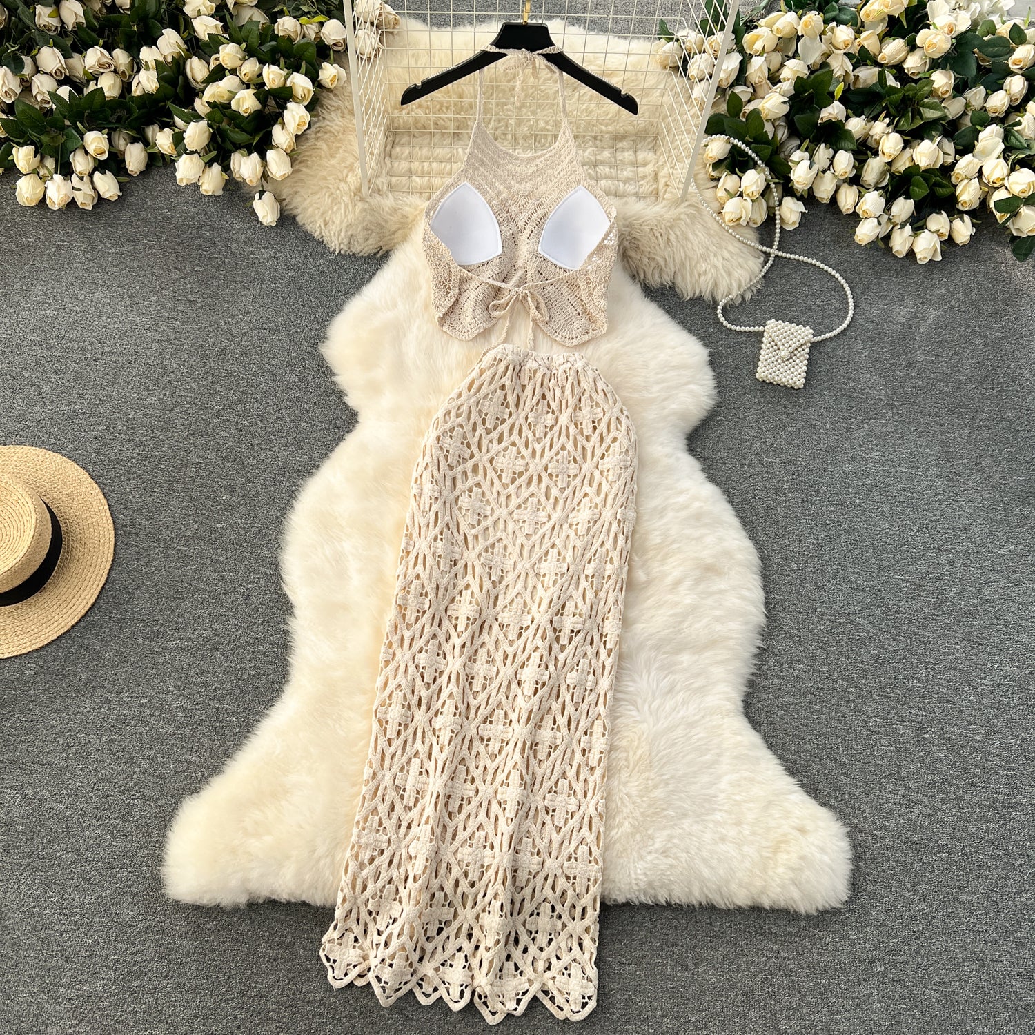 Conjunto Cropped Tricot Saia Longo Serena