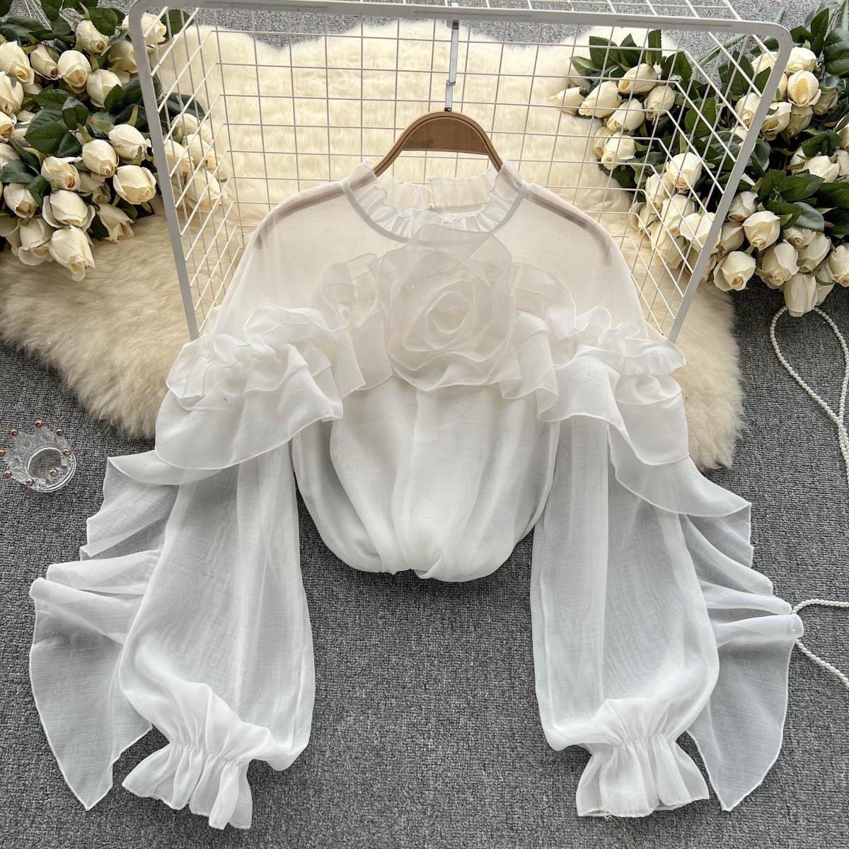 Blusa Manga Bufante Babado Bianca