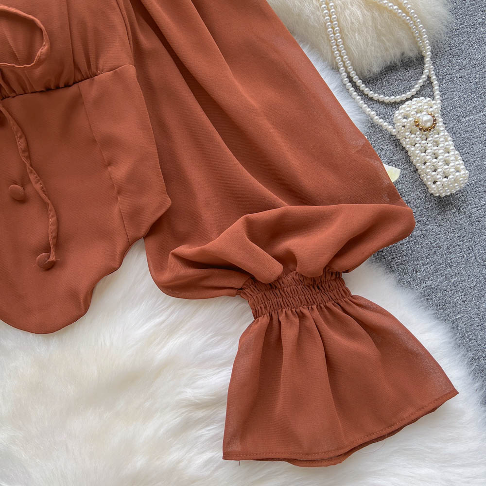 Cropped Manga Flare Decote Halter Valentina