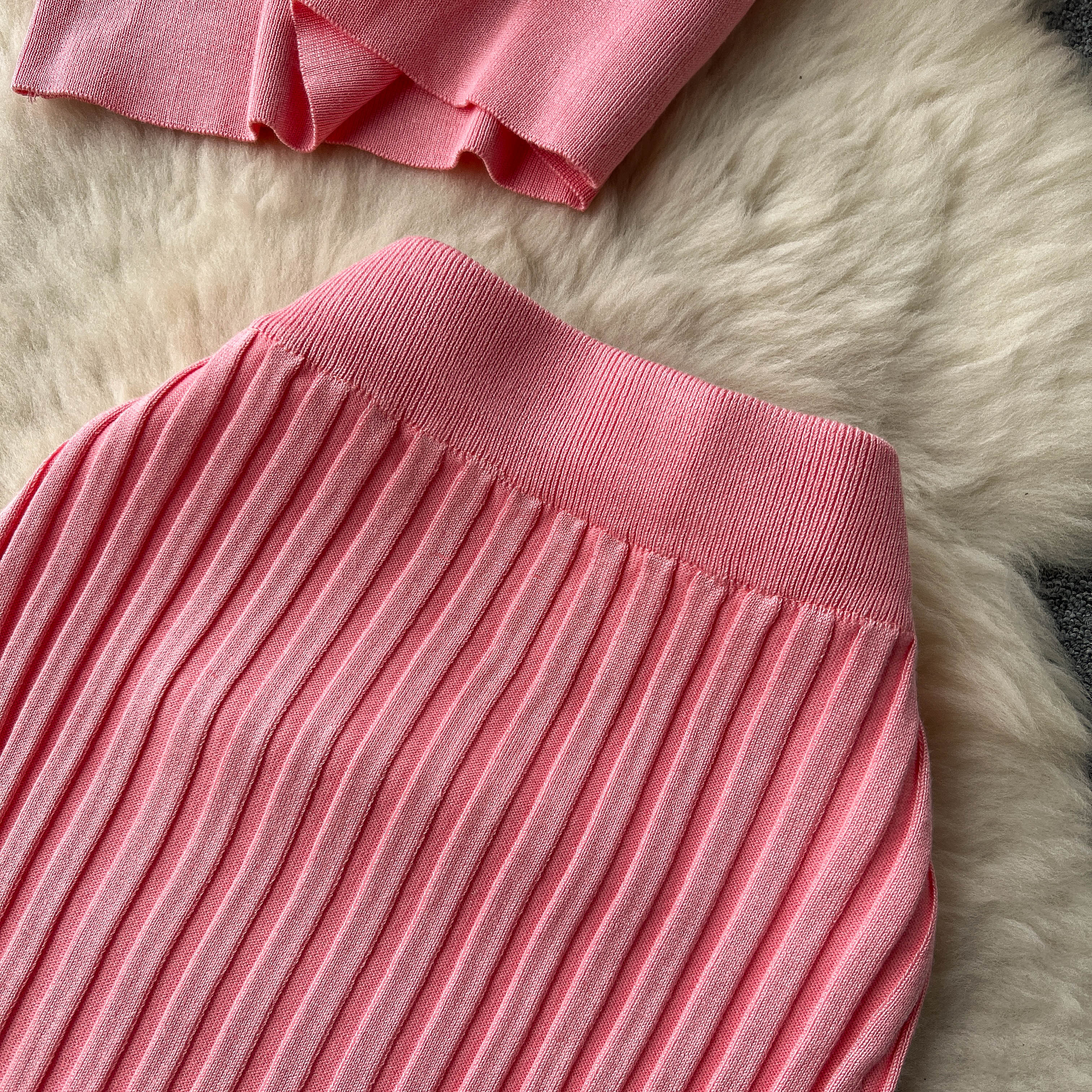 Conjunto Cropped Manga Curta Saia Midi Luna