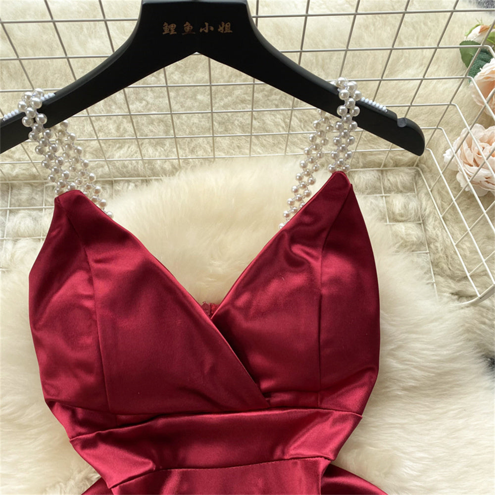 Vestido Curto Decote V Alça Fina Fluido Valéria