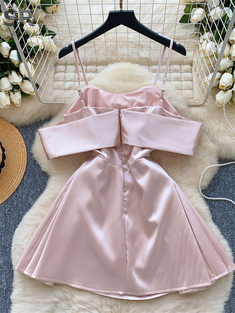 Vestido Curto Ombro A Ombro Laço Aurora