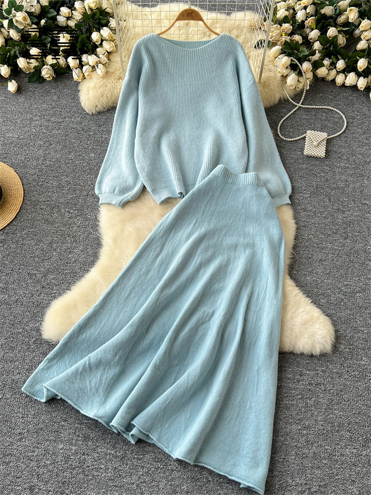 Conjunto Blusa Manga Longa Saia Longa Íris