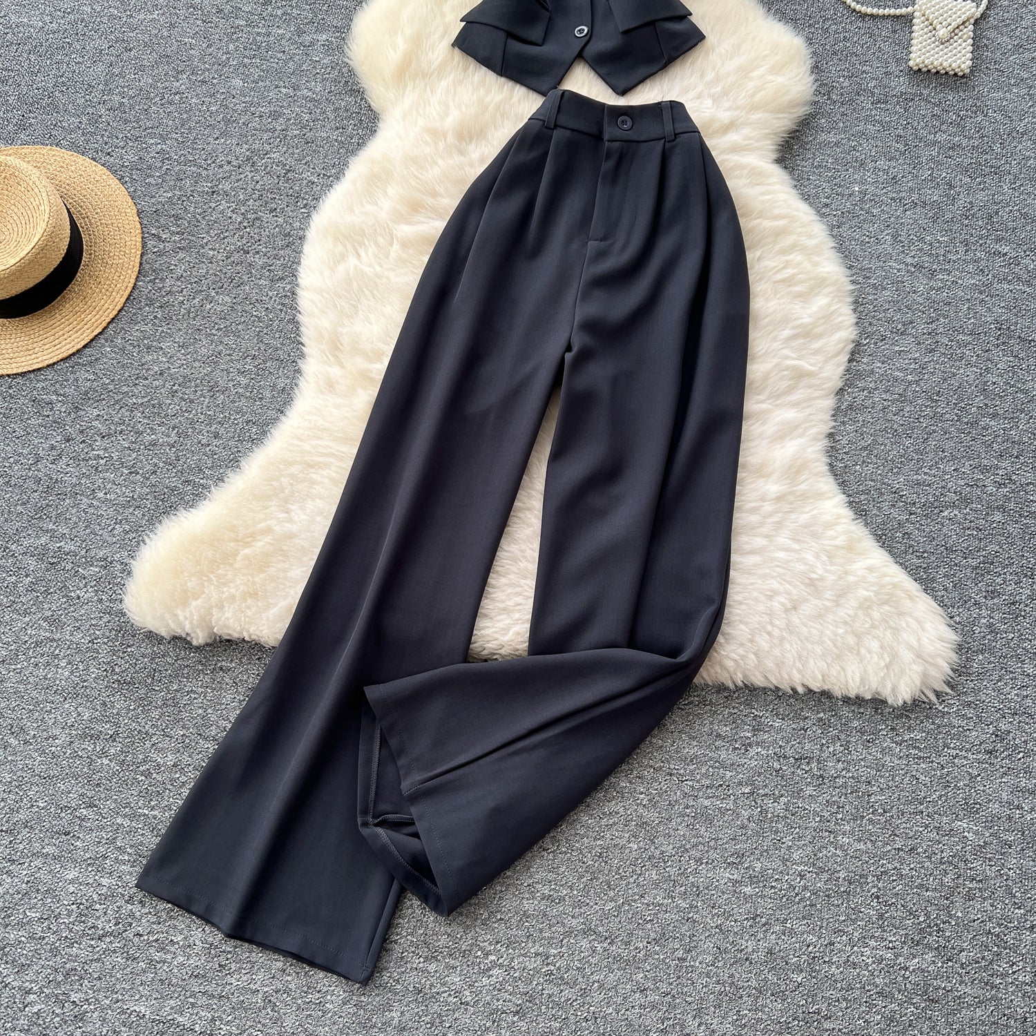 Conjunto Top Estruturado Alça Fina Calça Longa Bianca